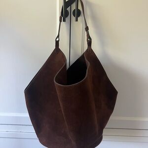 Brown Suede Tote Bag